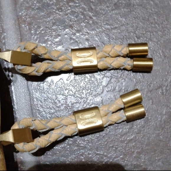 Cole Haan caviar leather beige Nude leather briaded satchel - Picture 3 of 9